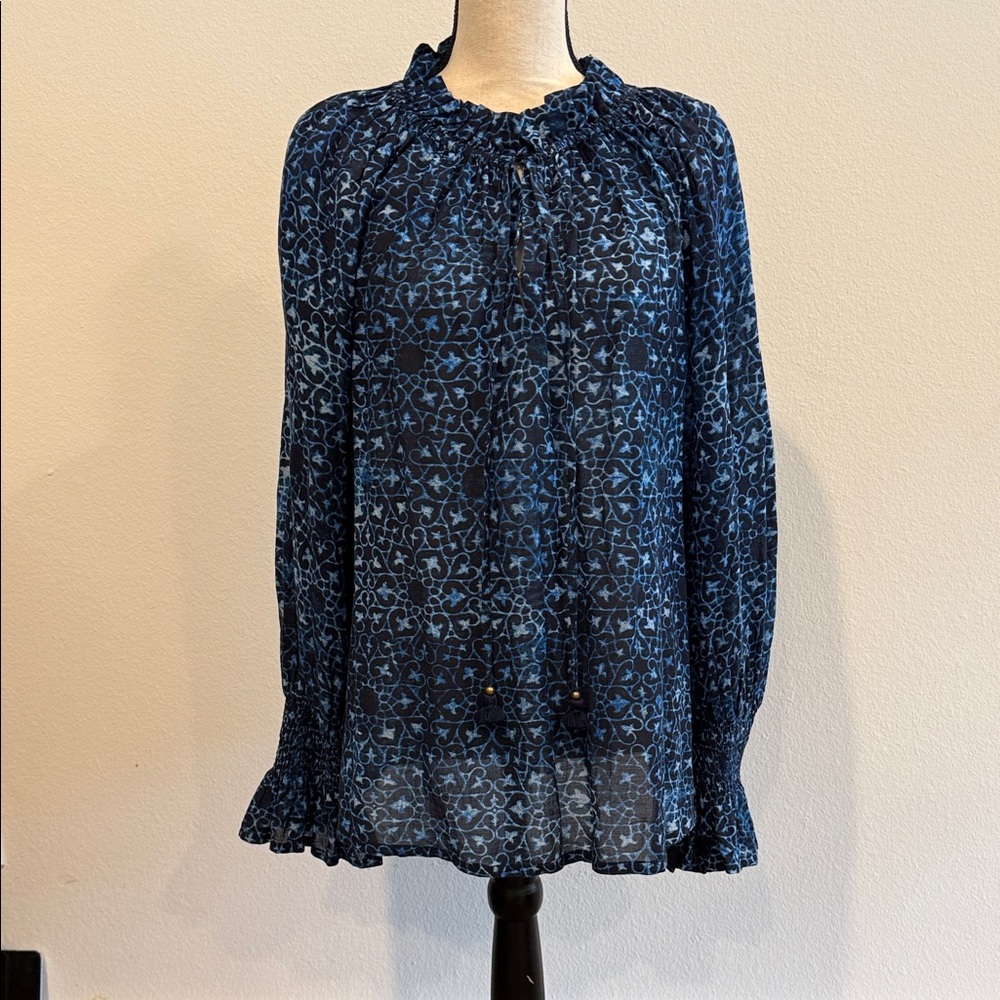 Figue Navy Patterned Blouse - image 1